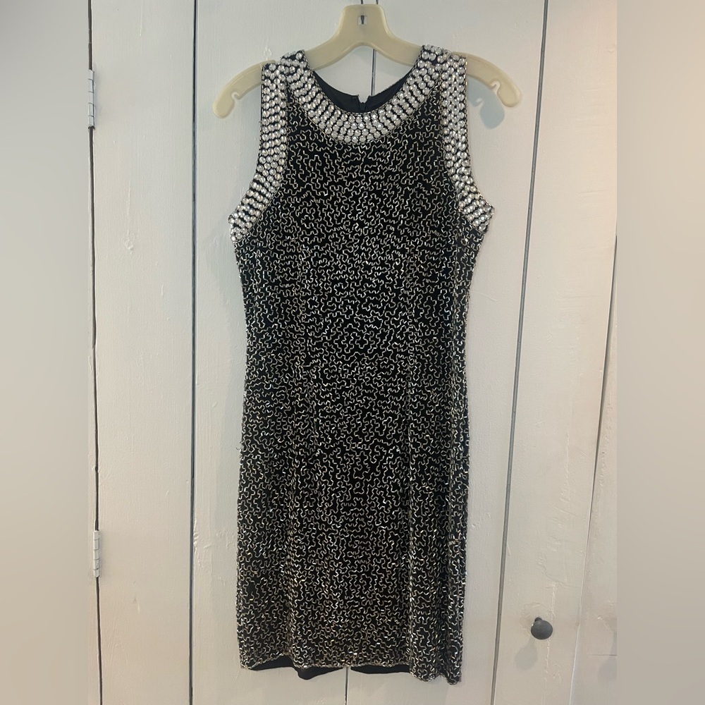 Elegant Beaded Black Women’s Dress